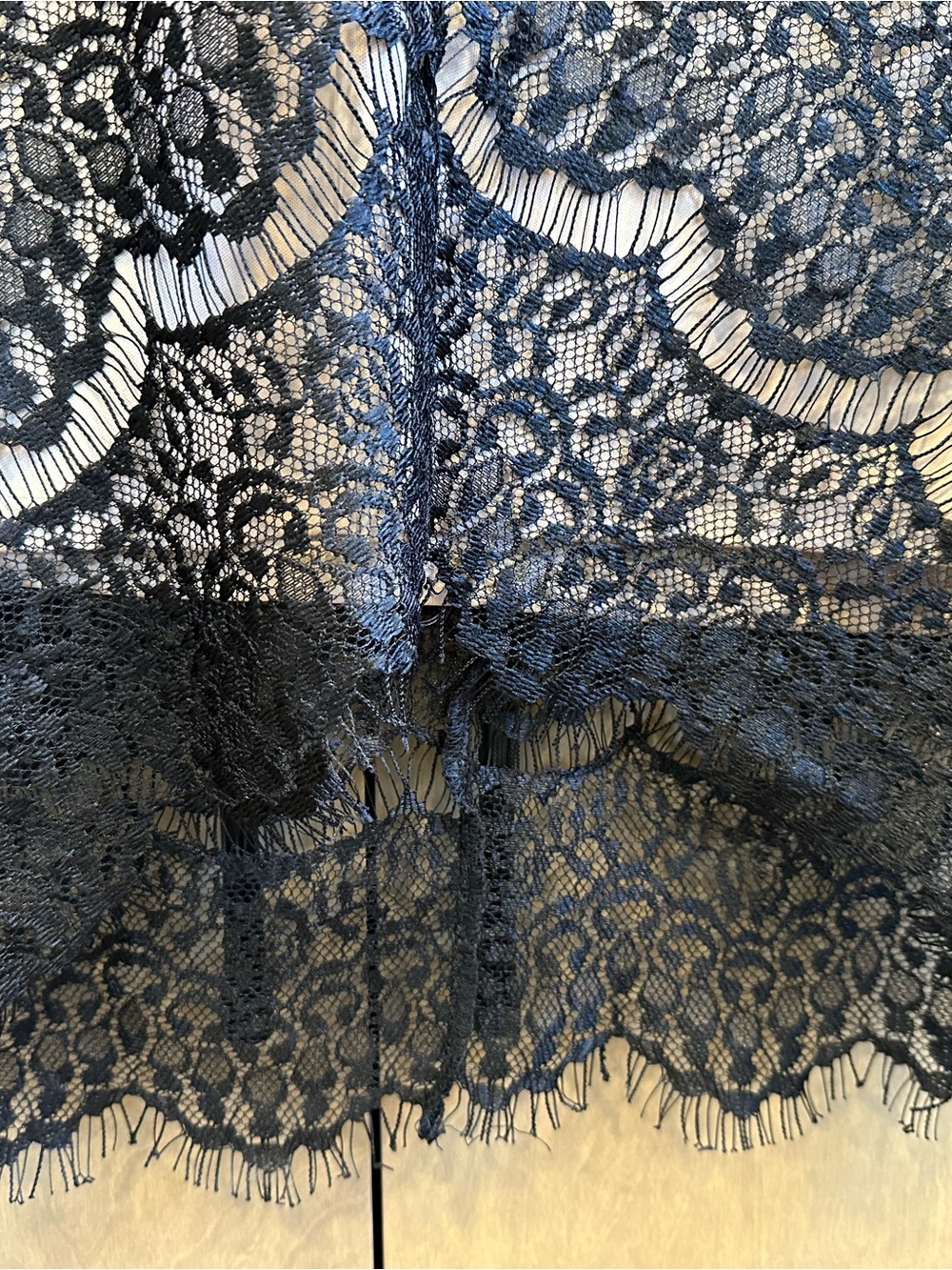 Mia Maddison Black Lace Dress Small Nude Lined V Neck Cocktail Dress - Picture 6 of 7